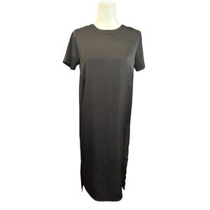 Mod Ref Dress Black‎ Midi Crew Neck Short Sleeve Casual Women's